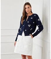 Karen Kane Embellished Flower Cardigan