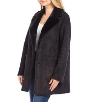 Karen Kane Faux Fur Collared Long Sleeve Coat