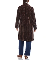 Karen Kane Faux Fur Notch Collar Long Sleeve Coat