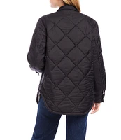 Karen Kane Faux Fur Quilted Collared Long Sleeve Jacket