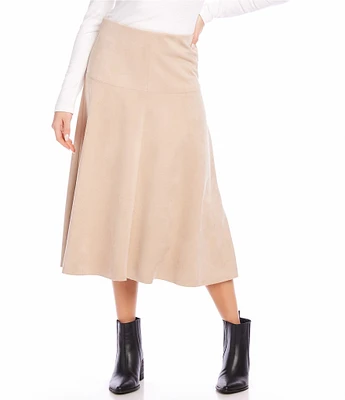 Karen Kane Faux Suede Midi Skirt