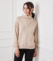 Karen Kane Faux Wrap Turtleneck Long Sleeve Sweater