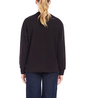 Karen Kane Fleece V-Neck Long Sleeve Pullover