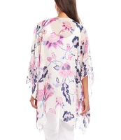 Karen Kane Floral 3/4 Sleeve Open Front Kimono
