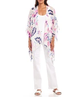 Karen Kane Floral 3/4 Sleeve Open Front Kimono