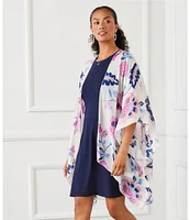 Karen Kane Floral 3/4 Sleeve Open Front Kimono