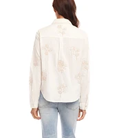 Karen Kane Floral Embroidered Button Front Shirt