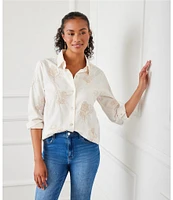 Karen Kane Floral Embroidered Button Front Shirt