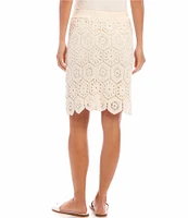 Karen Kane Hexagon Squares Crochet Skirt