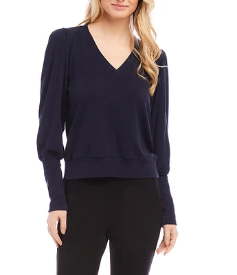 Karen Kane Knit V-Neck Bishop Sleeve Top