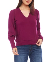 Karen Kane Knit V-Neck Bishop Sleeve Top