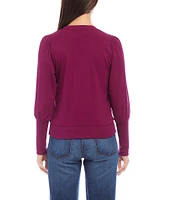 Karen Kane Knit V-Neck Bishop Sleeve Top