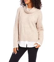 Karen Kane Layered Turtleneck Long Sleeve Sweater