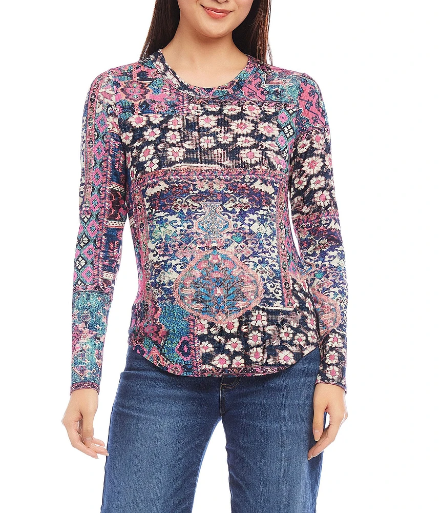 Karen Kane Long Sleeve Crew Neck Top