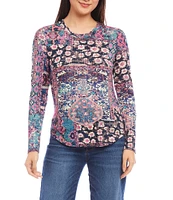 Karen Kane Long Sleeve Crew Neck Top