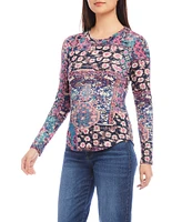 Karen Kane Long Sleeve Crew Neck Top