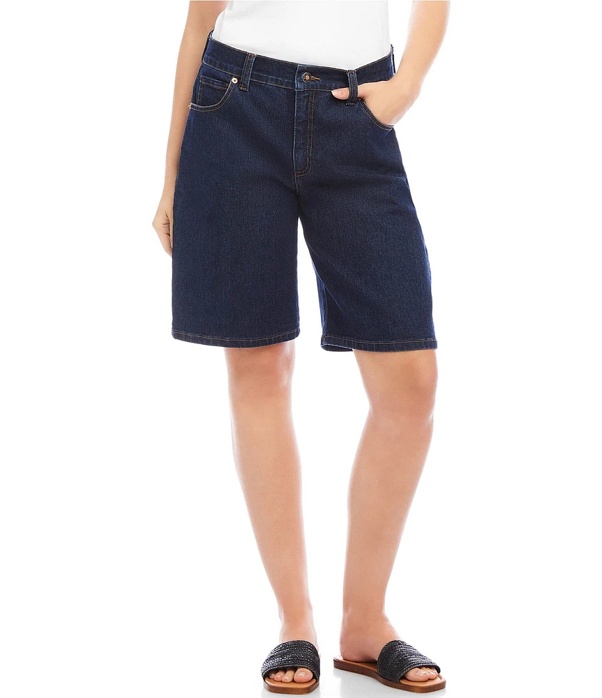 Karen Kane Mid Rise Denim Bermuda Shorts