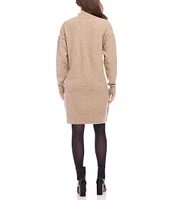 Karen Kane Mock Neckline Long Sleeve Sweater Dress