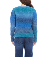 Karen Kane Ombre Boucle Crew Neck Long Sleeve Sweater