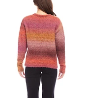 Karen Kane Ombre Boucle Crew Neck Long Sleeve Sweater