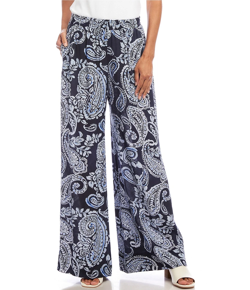 Karen Kane Paisley High Rise Wide Leg Pants