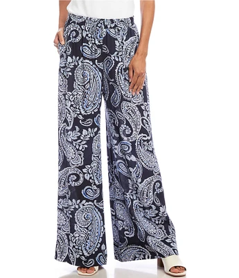Karen Kane Paisley High Rise Wide Leg Pants
