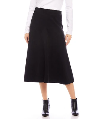 Karen Kane Petite Faux Suede A Line Midi Skirt