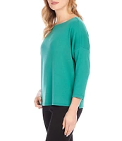 Karen Kane Petite Size Boat Neck 3/4 Sleeve Dropshoulder Top