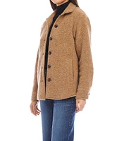 Karen Kane Petite Size Collar Neck Long Sleeve Brushed Sherpa Shirt Jacket