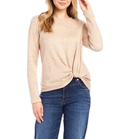 Karen Kane Petite Size Crew Neck Long Sleeve Side Pick-Up Sweater