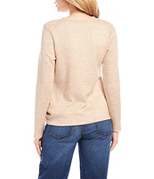 Karen Kane Petite Size Crew Neck Long Sleeve Side Pick-Up Sweater