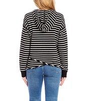 Karen Kane Petite Size French Terry Striped Hoodie