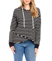 Karen Kane Petite Size French Terry Striped Hoodie