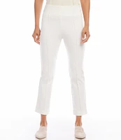 Karen Kane Petite Size Pintuck Knit Cropped Pull-On Straight Leg Pants