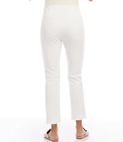 Karen Kane Petite Size Pintuck Knit Cropped Pull-On Straight Leg Pants