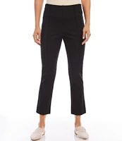 Karen Kane Petite Size Pintuck Knit Cropped Pull-On Straight Leg Pants
