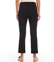 Karen Kane Petite Size Pintuck Knit Cropped Pull-On Straight Leg Pants