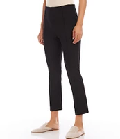 Karen Kane Petite Size Pintuck Knit Cropped Pull-On Straight Leg Pants
