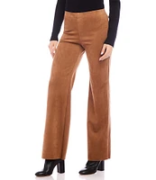 Karen Kane Petite Size Stretch Faux Suede Presley Wide Leg Pant