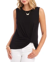 Karen Kane Pick-Up Crew Neck Sleeveless Stretch Jersey Top