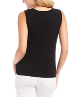 Karen Kane Pick-Up Crew Neck Sleeveless Stretch Jersey Top