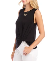 Karen Kane Pick-Up Crew Neck Sleeveless Stretch Jersey Top