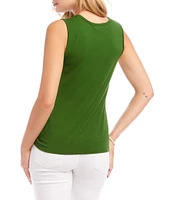 Karen Kane Pick-Up Crew Neck Sleeveless Stretch Jersey Top
