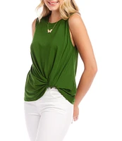 Karen Kane Pick-Up Crew Neck Sleeveless Stretch Jersey Top