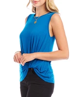 Karen Kane Pick-Up Crew Neck Sleeveless Stretch Jersey Top