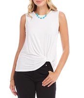 Karen Kane Pick-Up Crew Neck Sleeveless Stretch Jersey Top