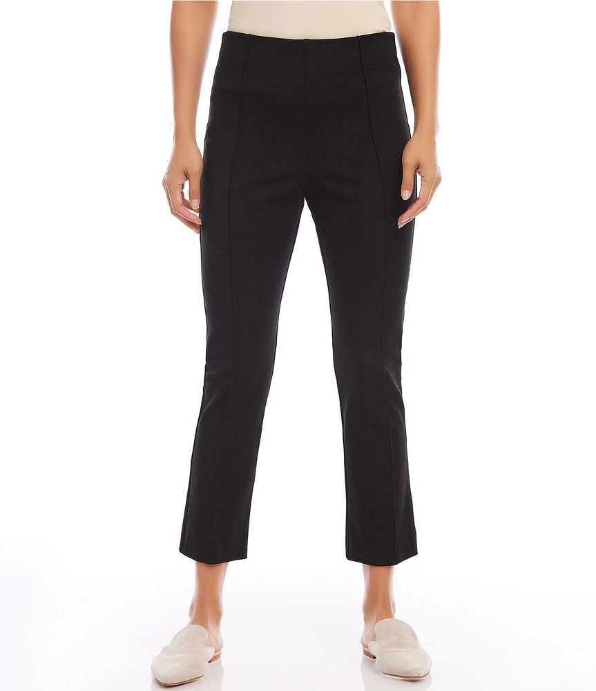 Karen Kane Pintuck Knit Cropped Pull-On Straight Leg Pants