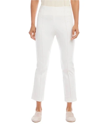 Karen Kane Pintuck Knit Cropped Pull-On Straight Leg Pants