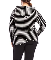 Karen Kane Plus Size French Terry Striped Hoodie