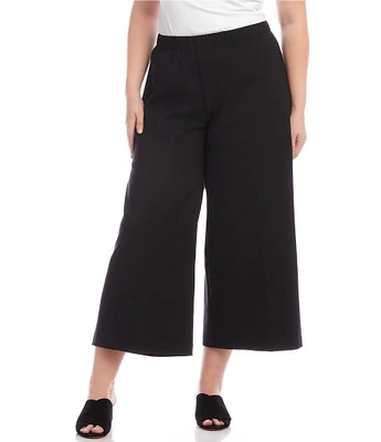 Karen Kane Plus Size High-Rise Cropped Wide-Leg Pull-On Pants